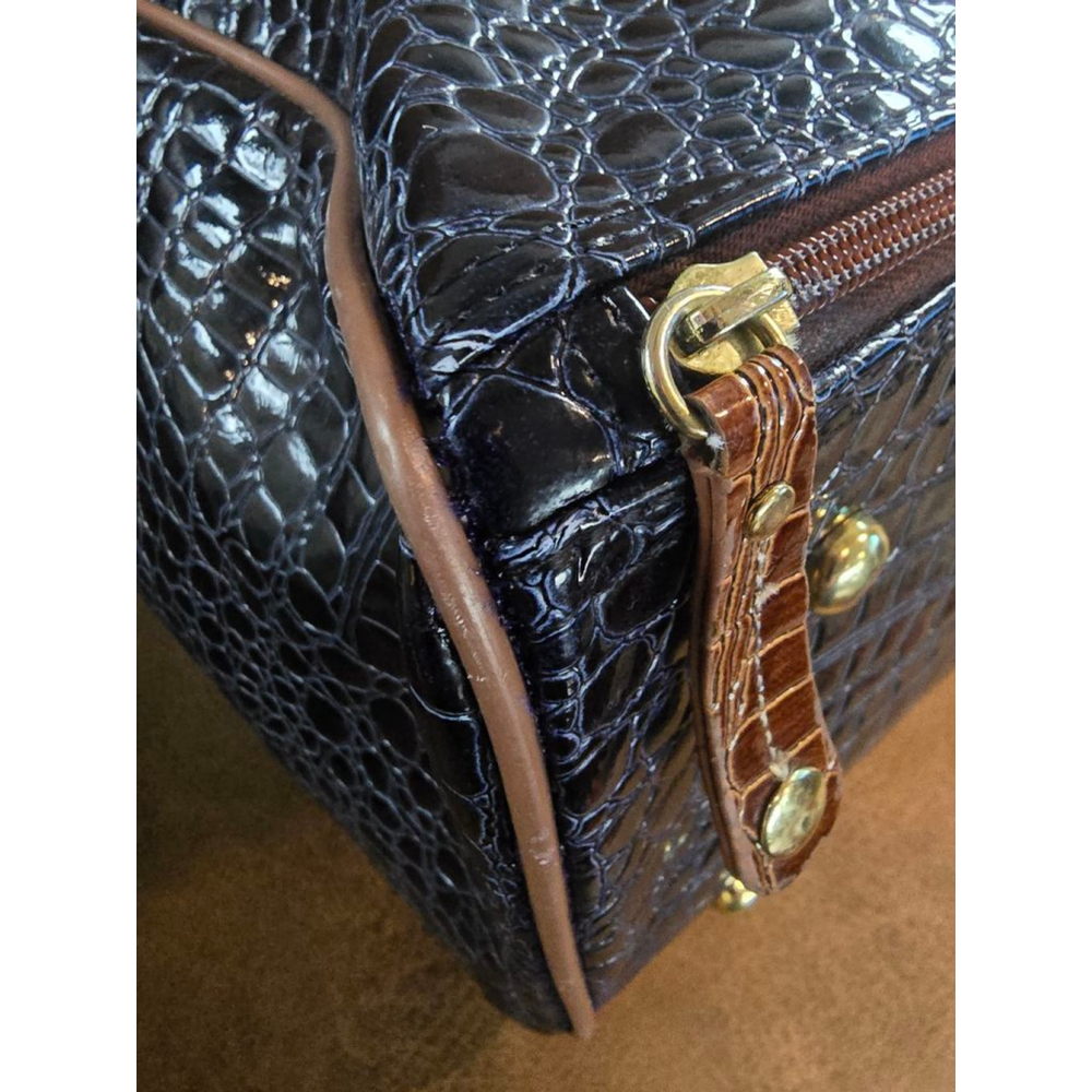 Samantha Brown Navy& Brown Croc-Embossed Dowel Bag - Picture 7 of 11